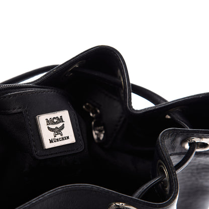 MCM Visetos Essential Drawstring Bucket Bag Black 6 of 9