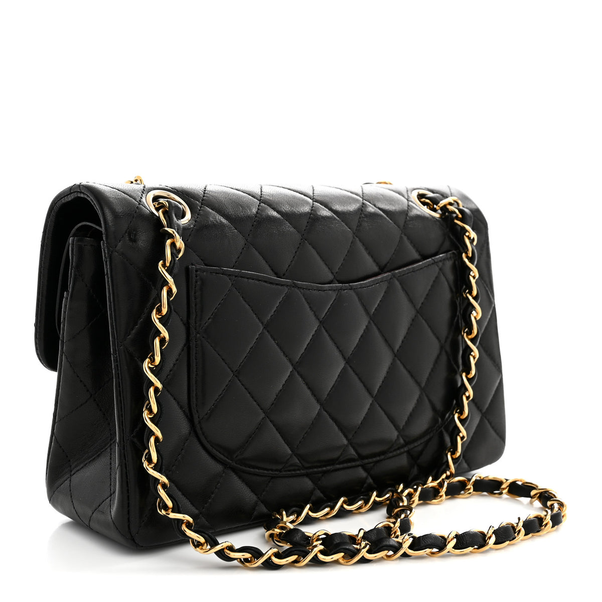 Lambskin Quilted Small Double Flap Black