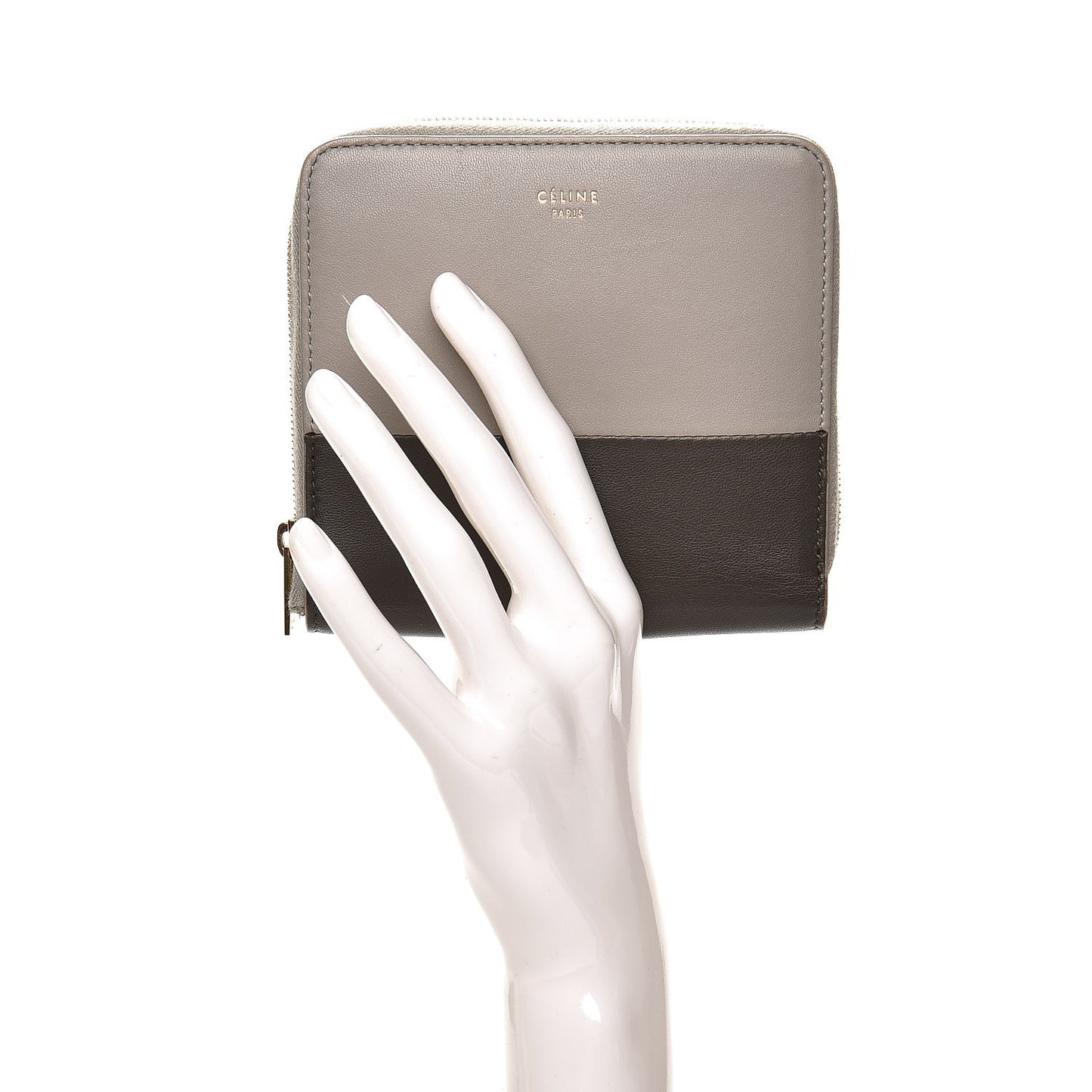 Lambskin Square Multifunction Wallet Grey
