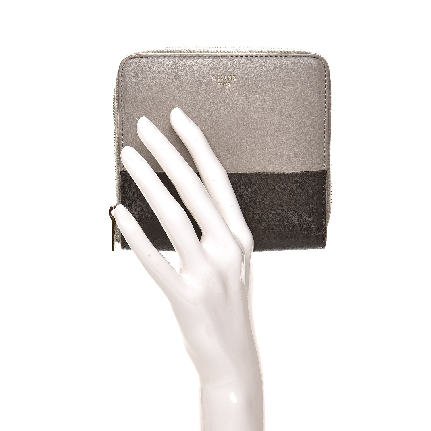 Celine Lambskin Square Multifunction Wallet Grey 2 of 7