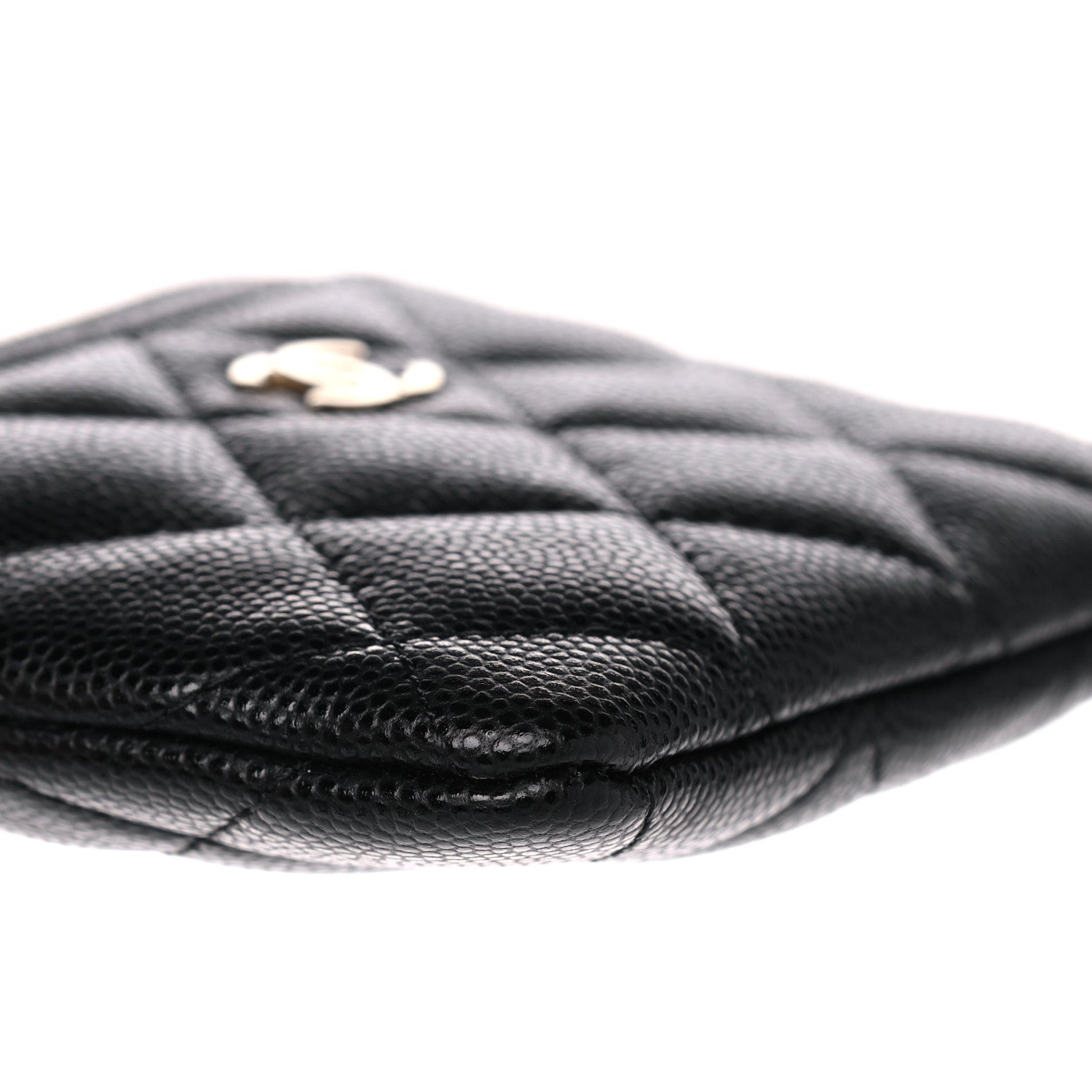 Chanel Caviar Quilted Zip Card Holder Wallet Black 8 of 10