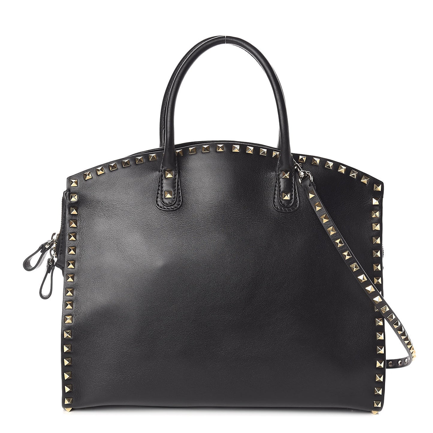 Vitello Rockstud Dome Shopper Black
