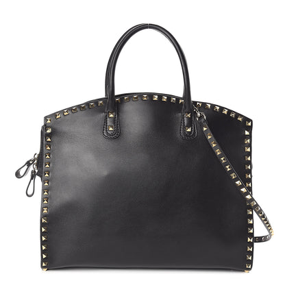 Valentino Garavani Vitello Rockstud Dome Shopper Black 1 of 13