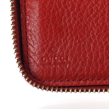 Gucci Pebbled Calfskin Soho Zip Around Wallet Red 6 of 14