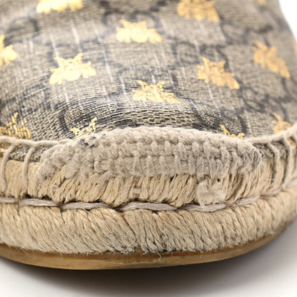 Gucci GG Supreme Monogram Bees Espadrille Flats 38 Beige Ebony Oro Black 15 of 15