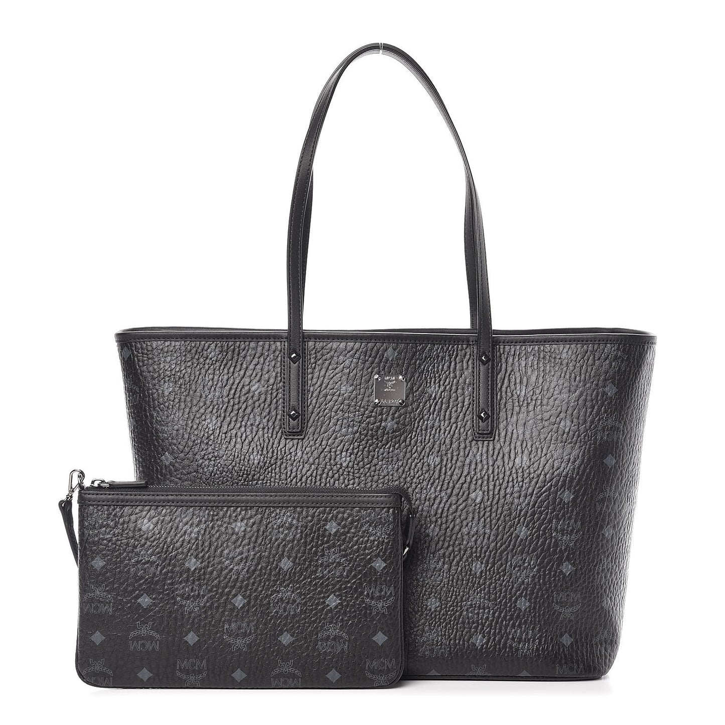 Visetos Medium Anya Zip Top Shopper Tote Black