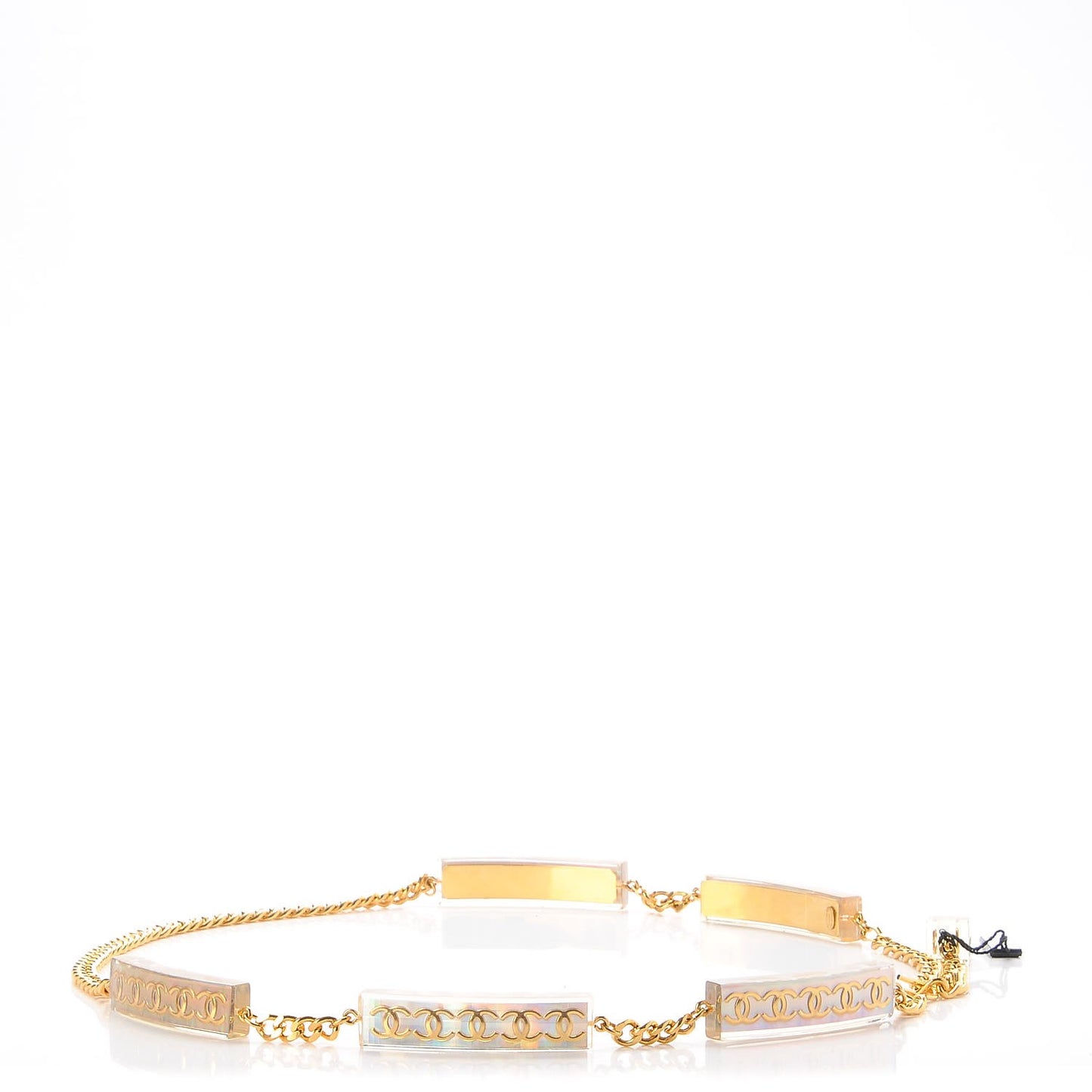 Chain Iridescent Resin CC Belt Gold