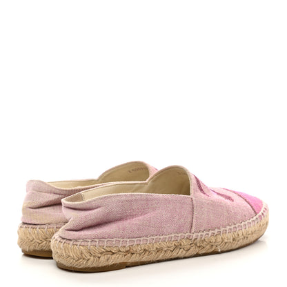 Chanel Toile Sequin CC Espadrilles 37 Pink Dark Pink 4 of 10