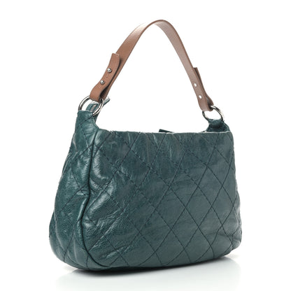 Chanel Glazed Calfskin On The Road Hobo Blue 2 of 9