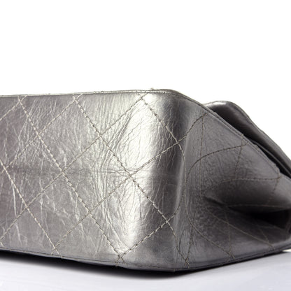 Chanel Metallic Aged Calfskin Quilted 2.55 Reissue 227 Flap Argent Fonce 9 of 9