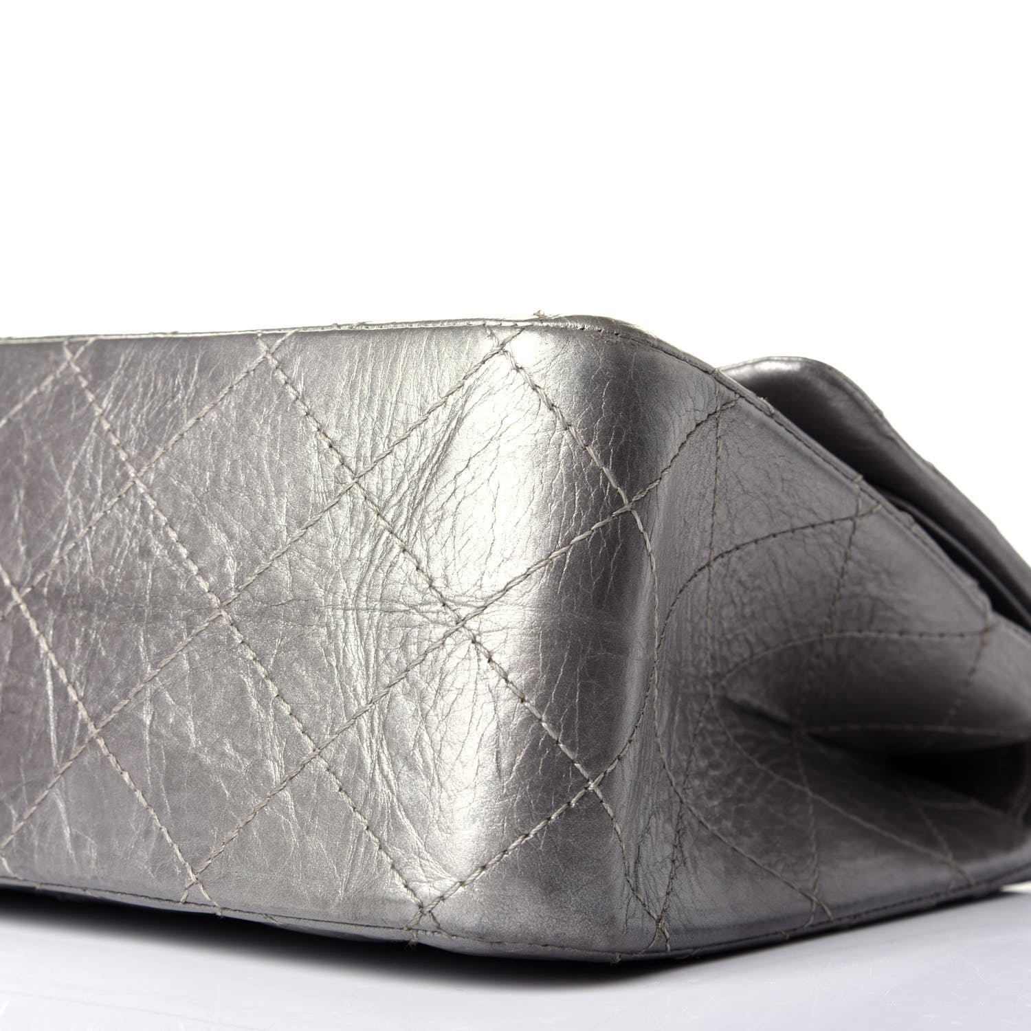 Chanel Metallic Aged Calfskin Quilted 2.55 Reissue 227 Flap Argent Fonce 9 of 9