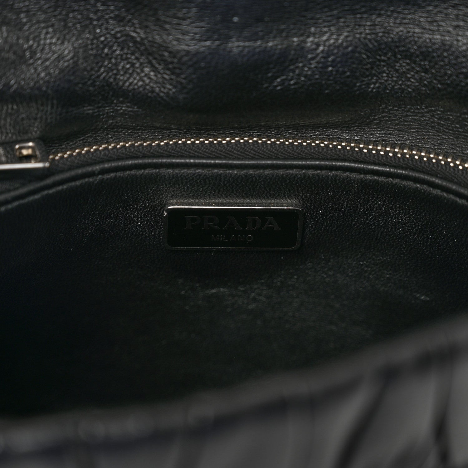 Prada Nappa Gaufre Flap Shoulder Bag Black 7 of 9