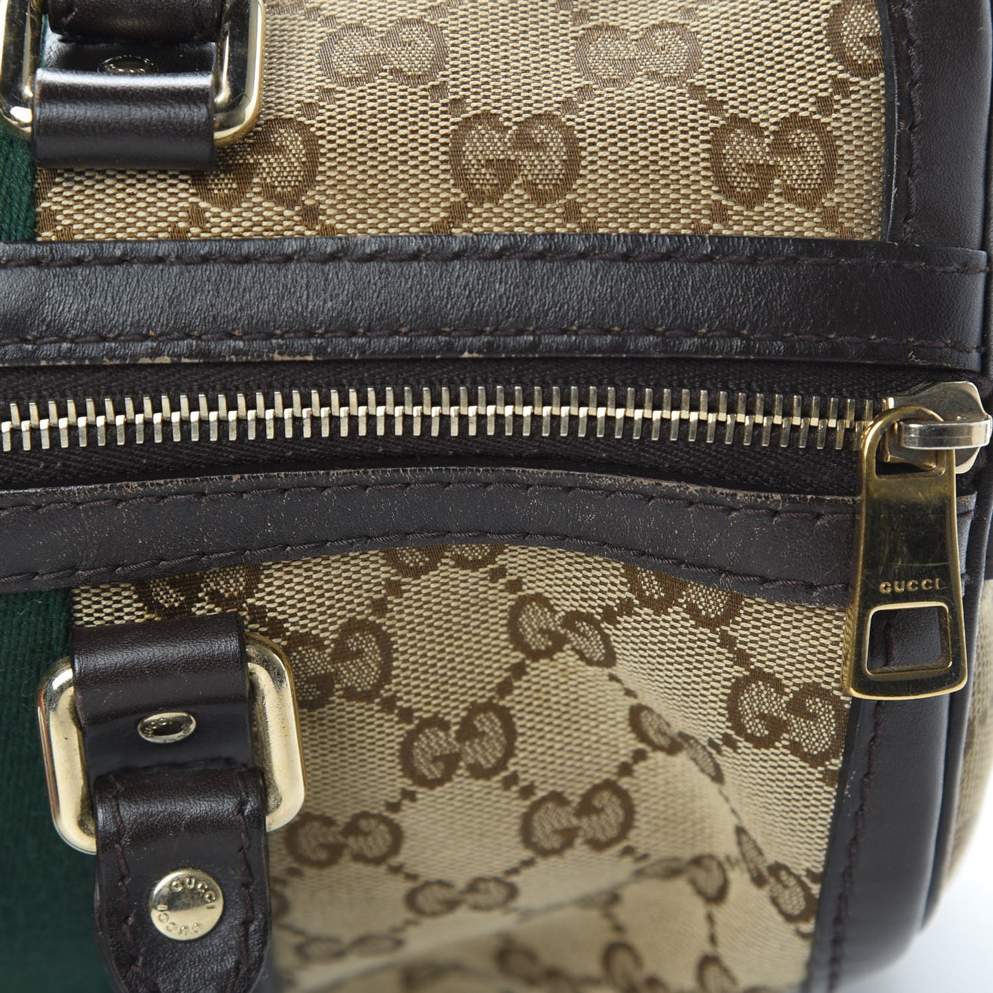 Monogram Vintage Web Medium Boston Dark Brown