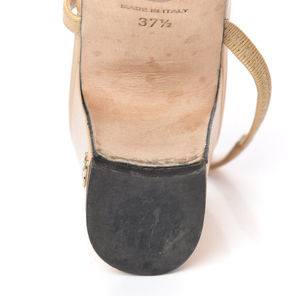 Chanel Goatskin Grosgrain Cap Toe CC Slingback Pumps 37.5 Beige Black 14 of 17