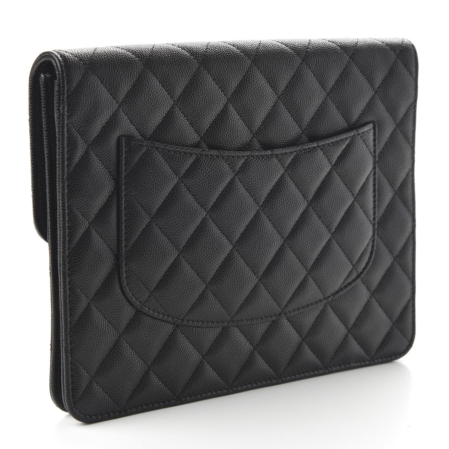 Chanel Caviar Quilted Square Flap Clutch Black 3 of 11