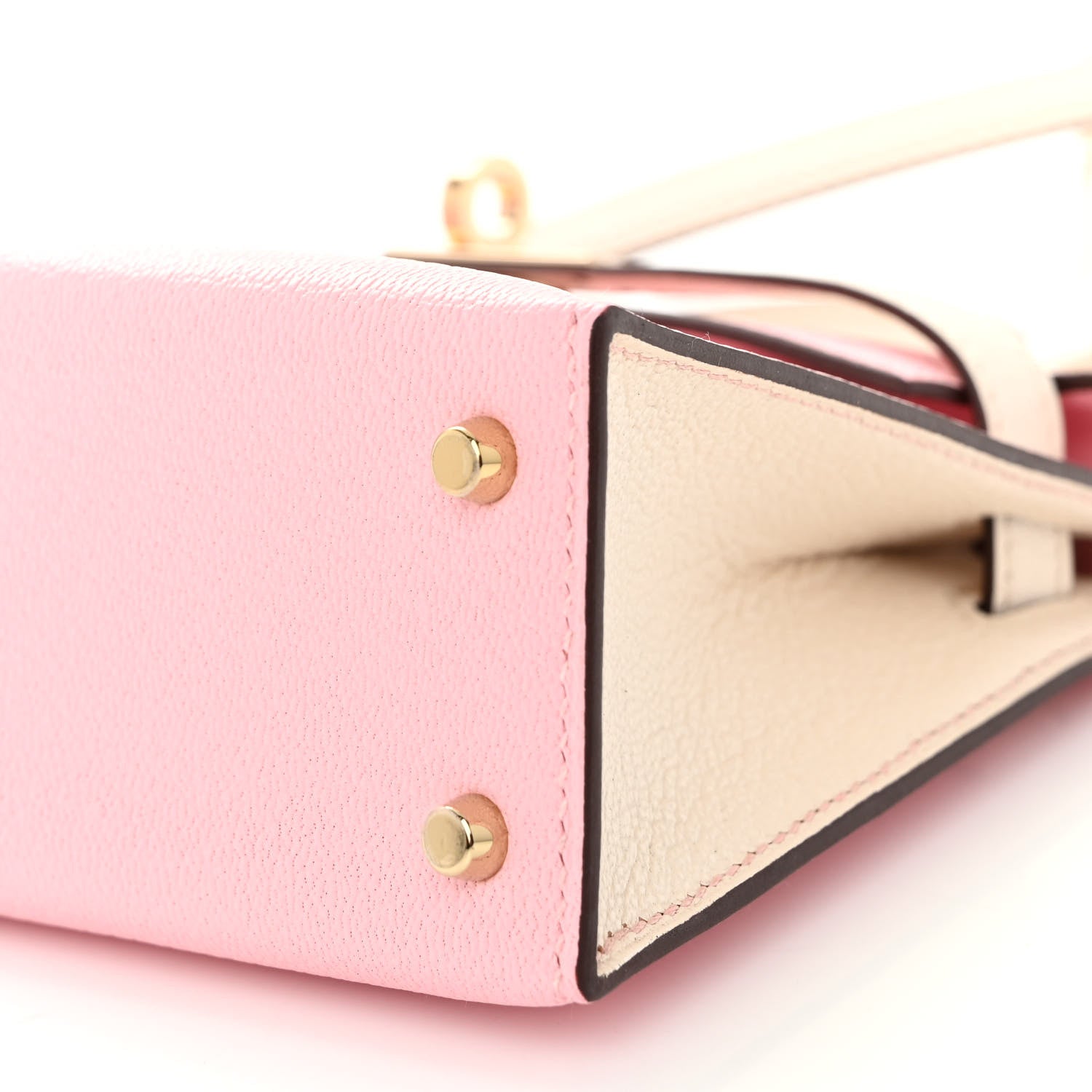 Hermes Chevre Mysore Horseshoe Mini Kelly Sellier 20 Rose Sakura Nata 10 of 11