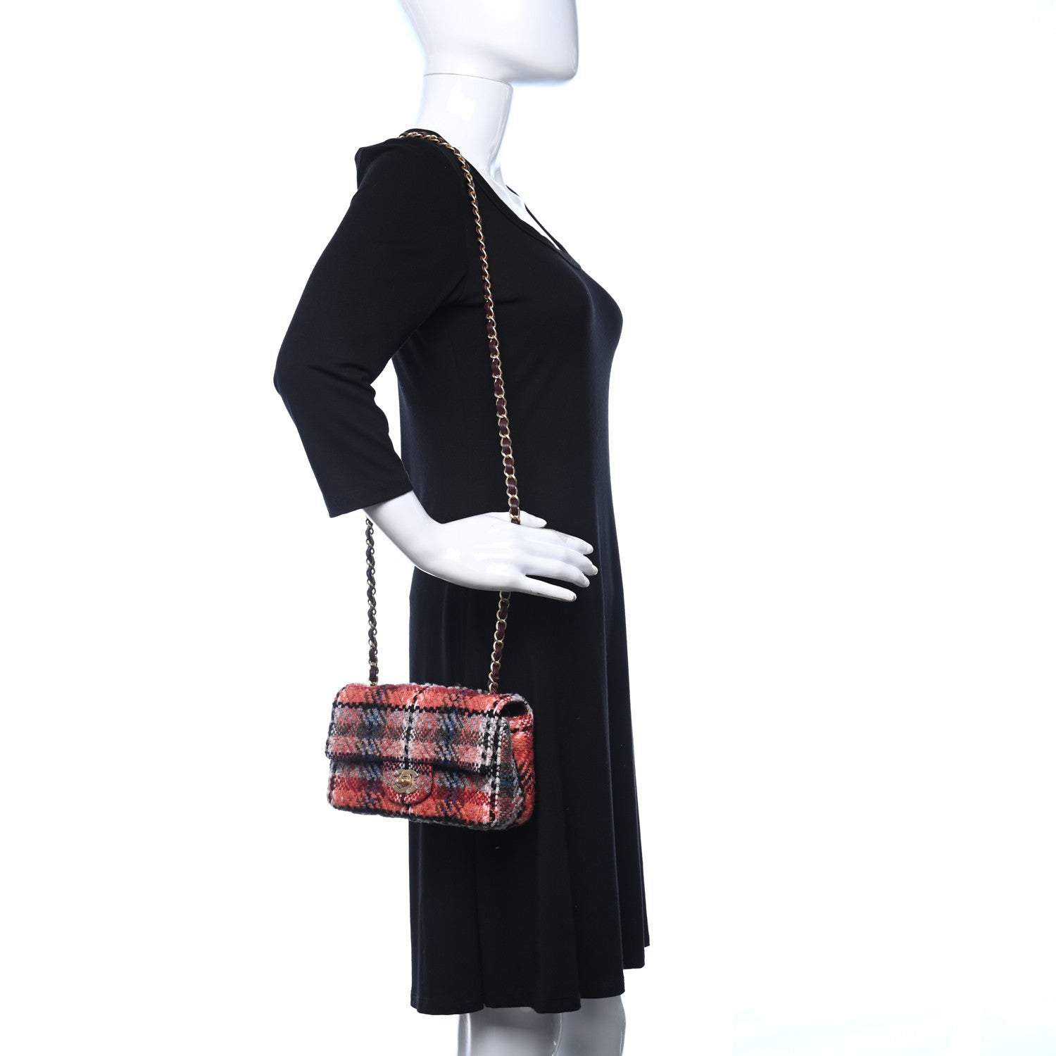 Chanel Tweed Quilted Mini Rectangular Flap Red Multicolor 2 of 9