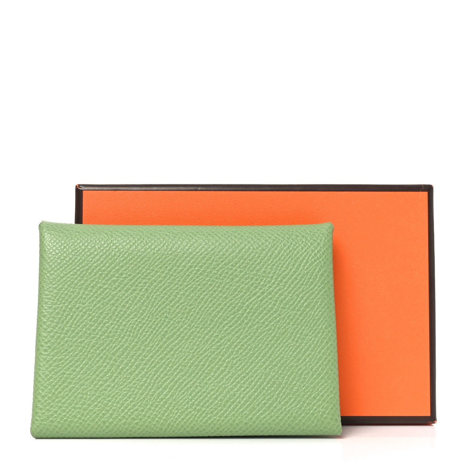 Hermes Epsom Calvi Duo Card Case Vert Criquet 7 of 7
