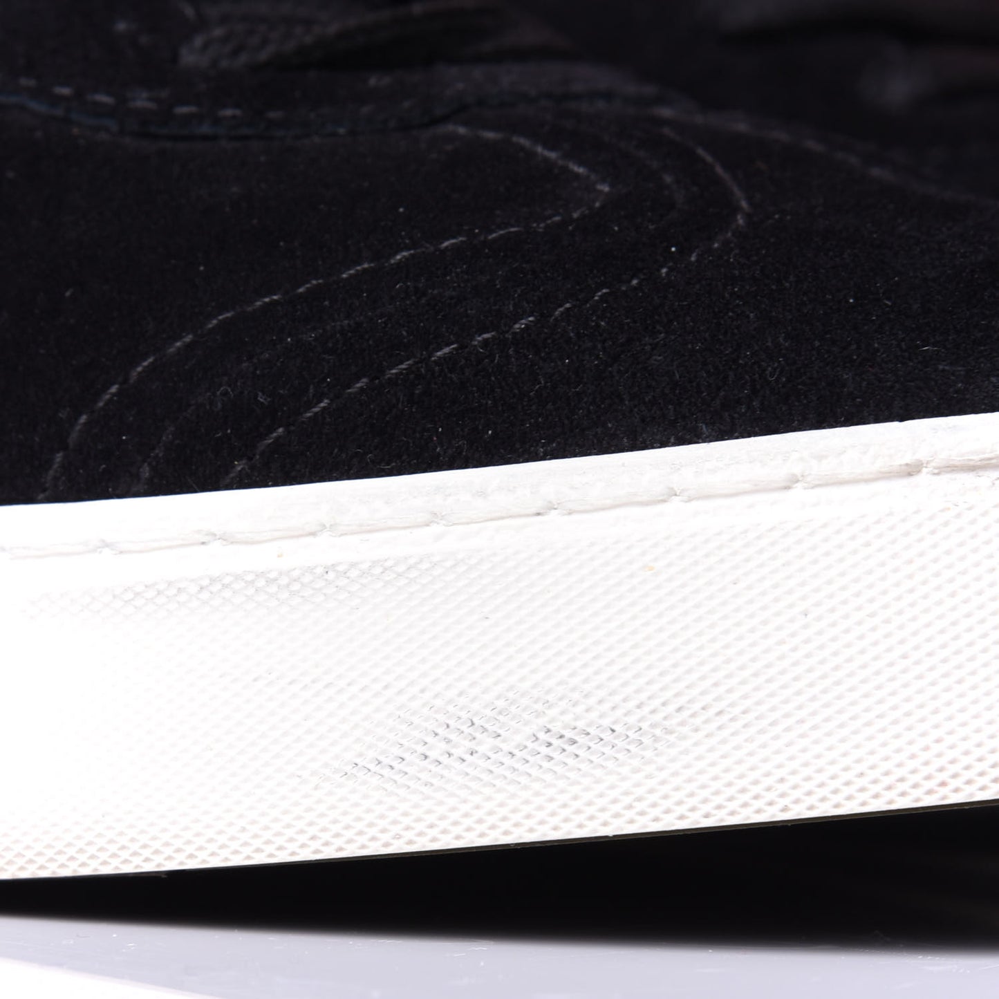 Suede Calfskin Womens Rockstud Flycrew Sneakers 40 Black White
