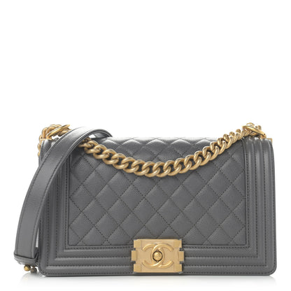 Chanel Caviar Quilted Medium Boy Flap Dark Grey 1 of 11