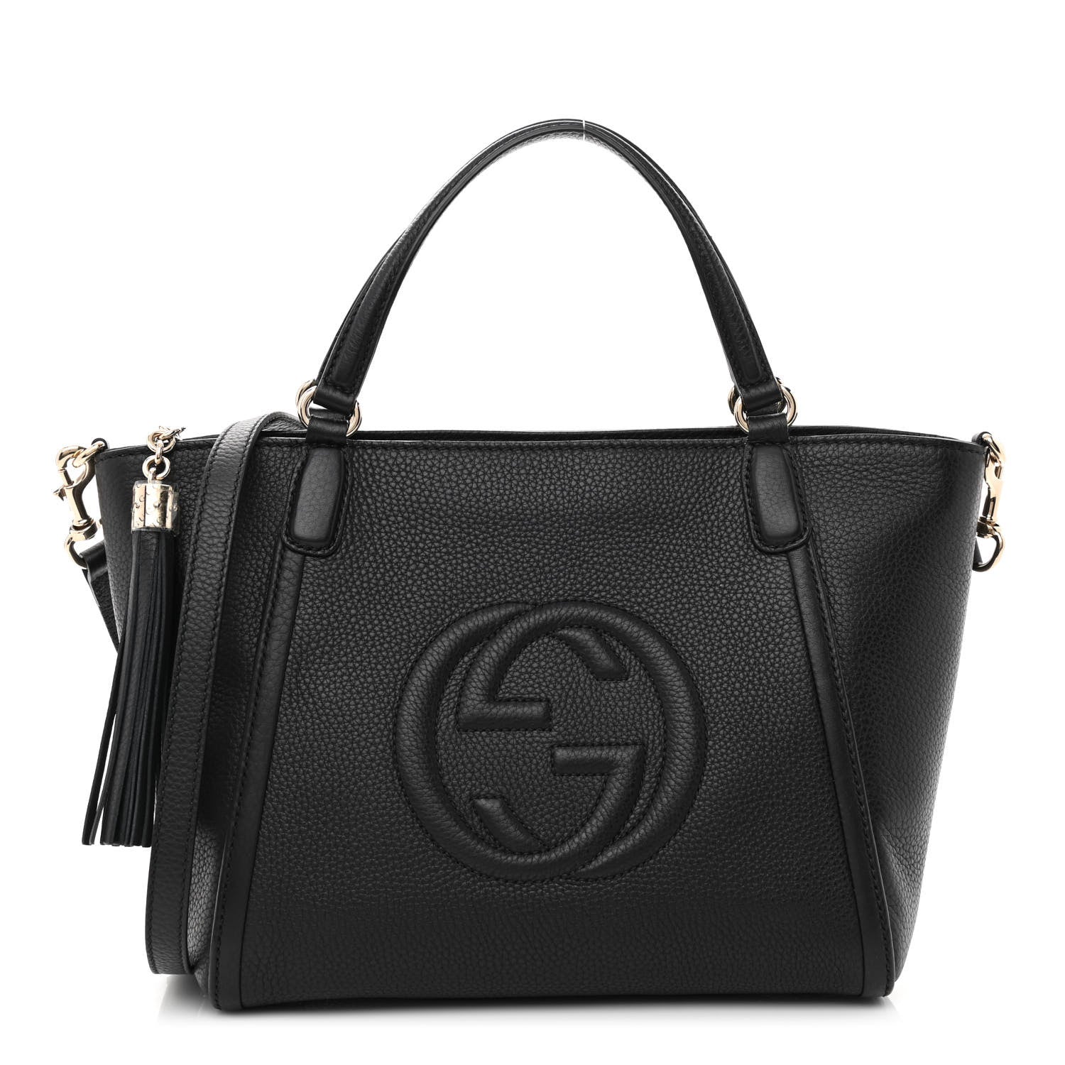 Gucci Pebbled Calfskin Small Soho Top Handle Bag Black 1 of 11