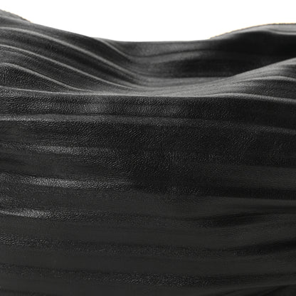 Loewe Lambskin Pleated Bracelet Pouch Shoulder Bag Black 7 of 9