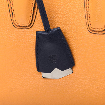 MCM Grained Calfskin Bi-Color Mini Milla Tote Yellow Black 13 of 17