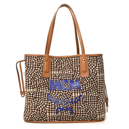 MCM Visetos Medium Liz Reversible Shopper Tote Cognac 3 of 14