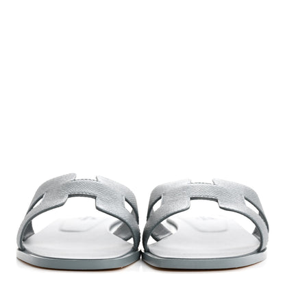 Hermes Epsom Oran Sandals 37.5 Gris Antarctique 3 of 10