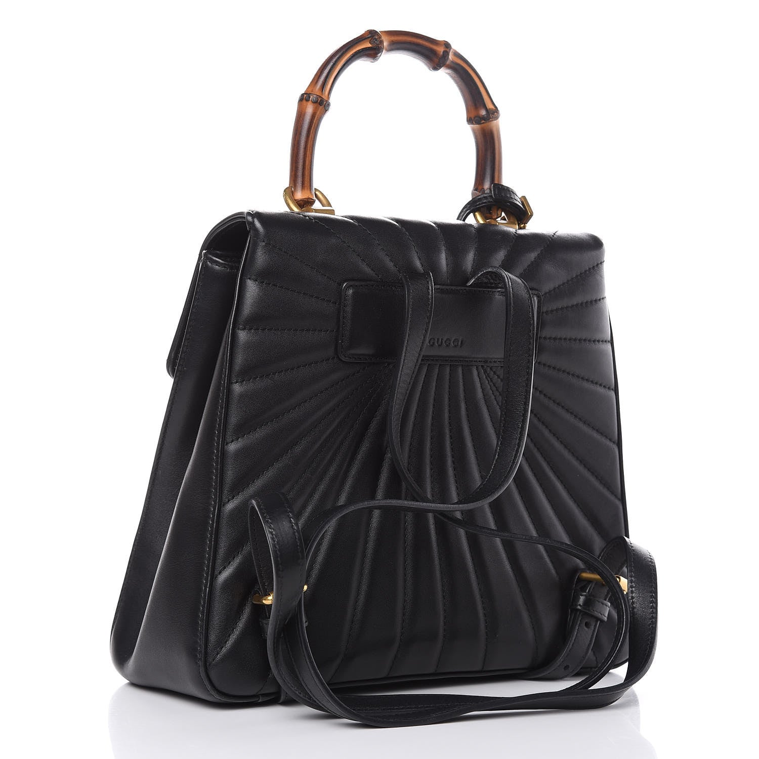 Gucci Calfskin Bamboo Trapuntata Queen Margaret Backpack Black 3 of 17