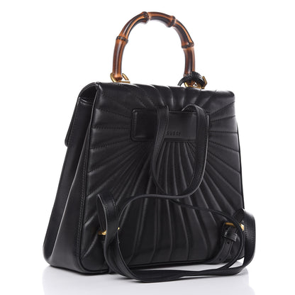 Gucci Calfskin Bamboo Trapuntata Queen Margaret Backpack Black 3 of 17