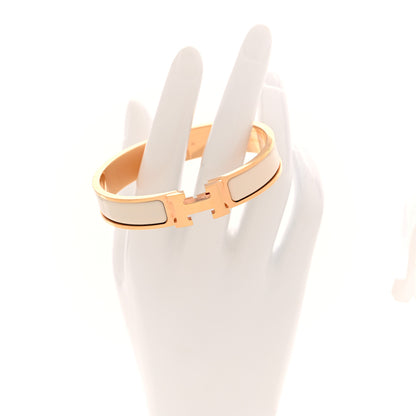 Hermes Enamel Narrow Clic Clac H Bracelet PM Creme 2 of 5