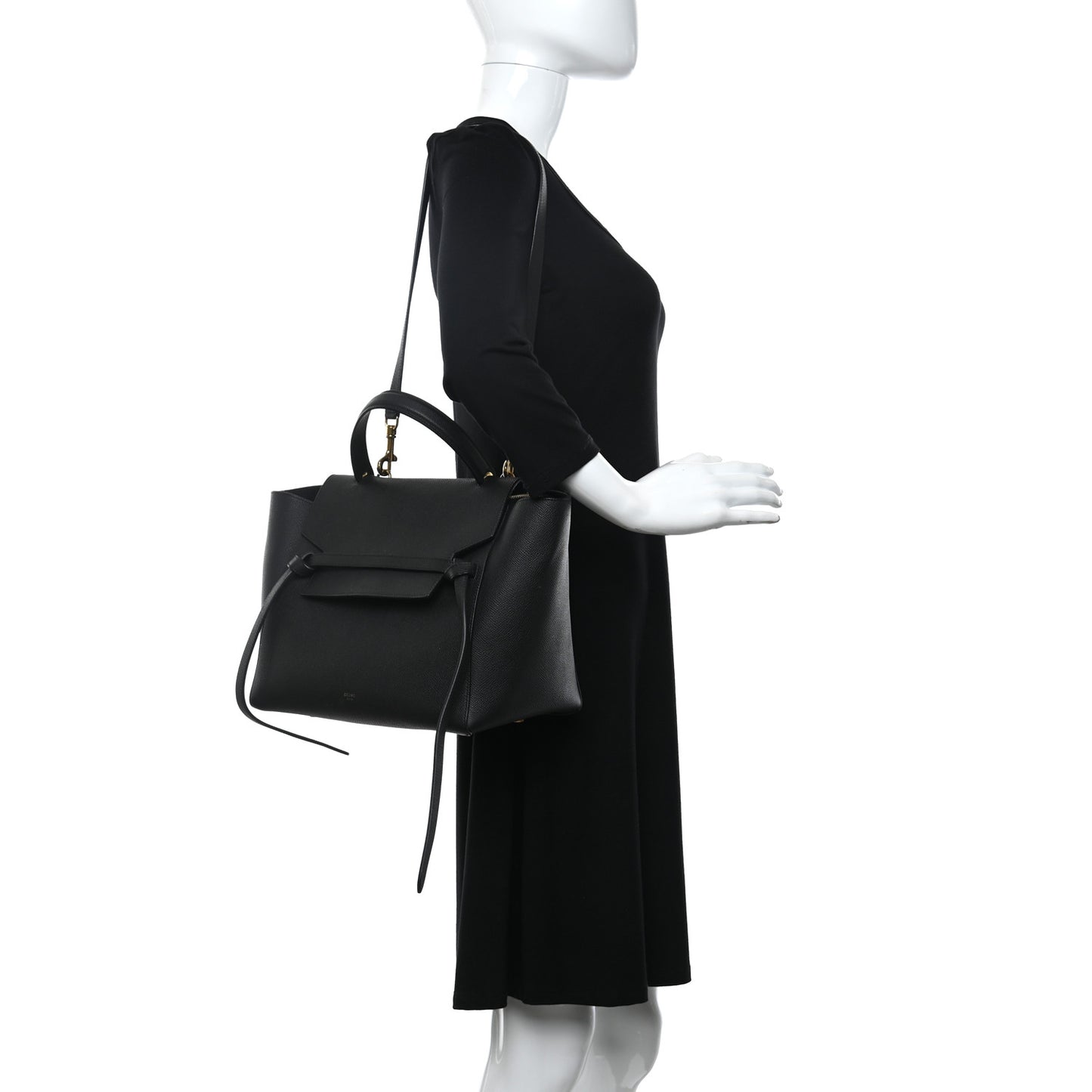 Grained Calfskin Belt Bag Black