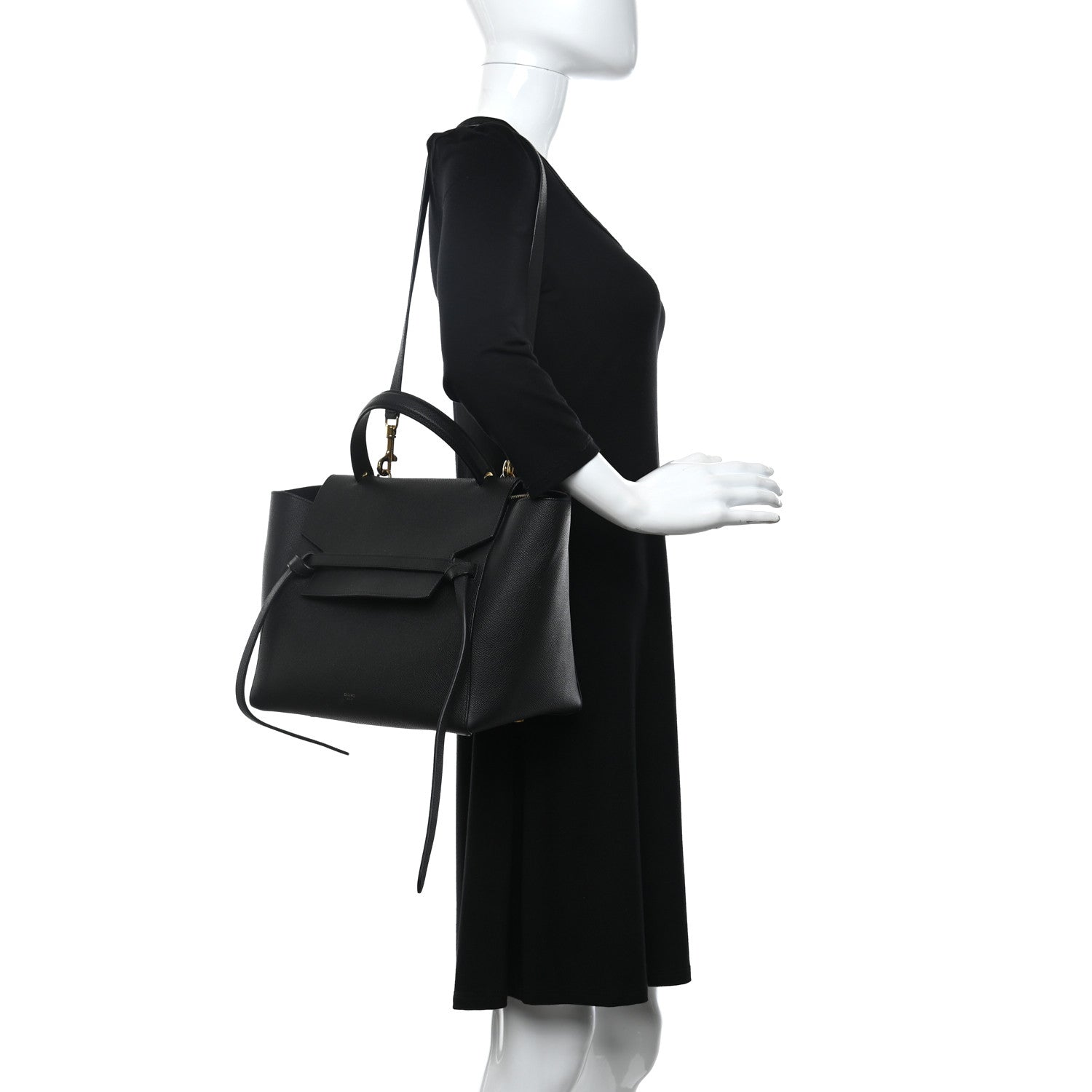 Celine Grained Calfskin Belt Bag Black 2 of 9