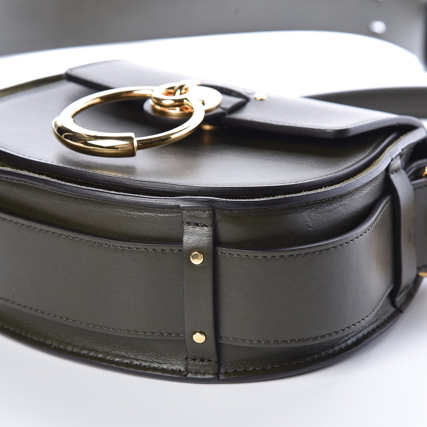 Calfskin Suede Small Tess Bag Deep Forest