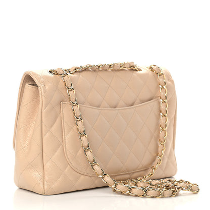 Chanel Caviar Quilted Jumbo Single Flap Beige Clair 3 of 16