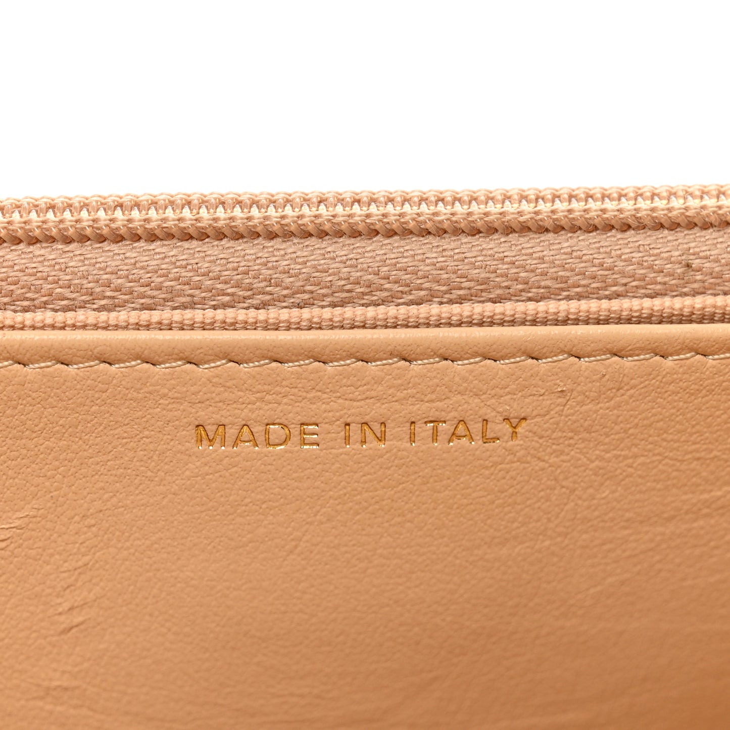 Caviar Quilted Wallet On Chain WOC Beige