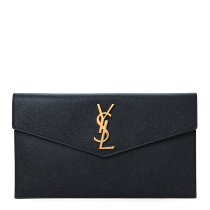 Saint Laurent Grain De Poudre Uptown Pouch Black 1 of 9