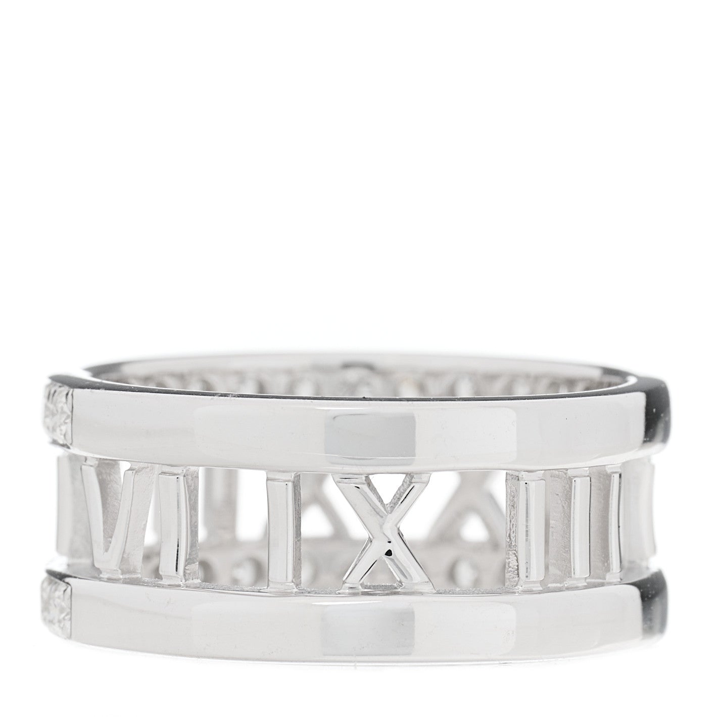 18K White Gold Diamond Wide Atlas Open Ring 54 7