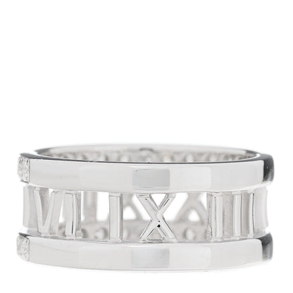 Tiffany 18K White Gold Diamond Wide Atlas Open Ring 54 7 3 of 4