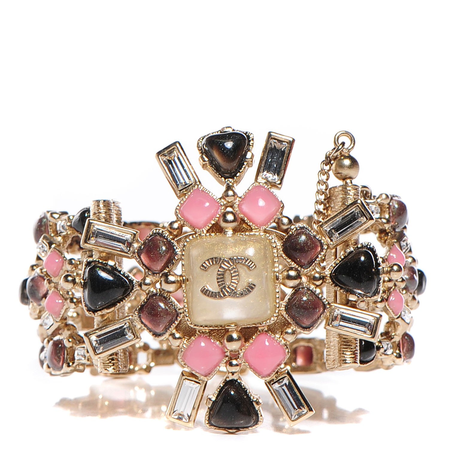 Chanel Gripoix Baguette Crystal Bracelet Gold 1 of 5