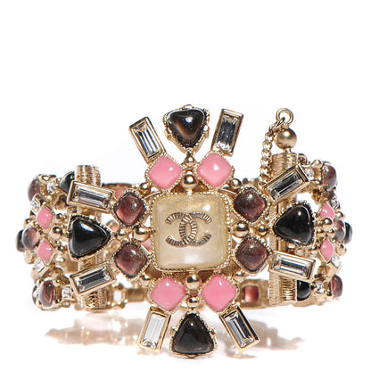 Chanel Gripoix Baguette Crystal Bracelet Gold 1 of 5