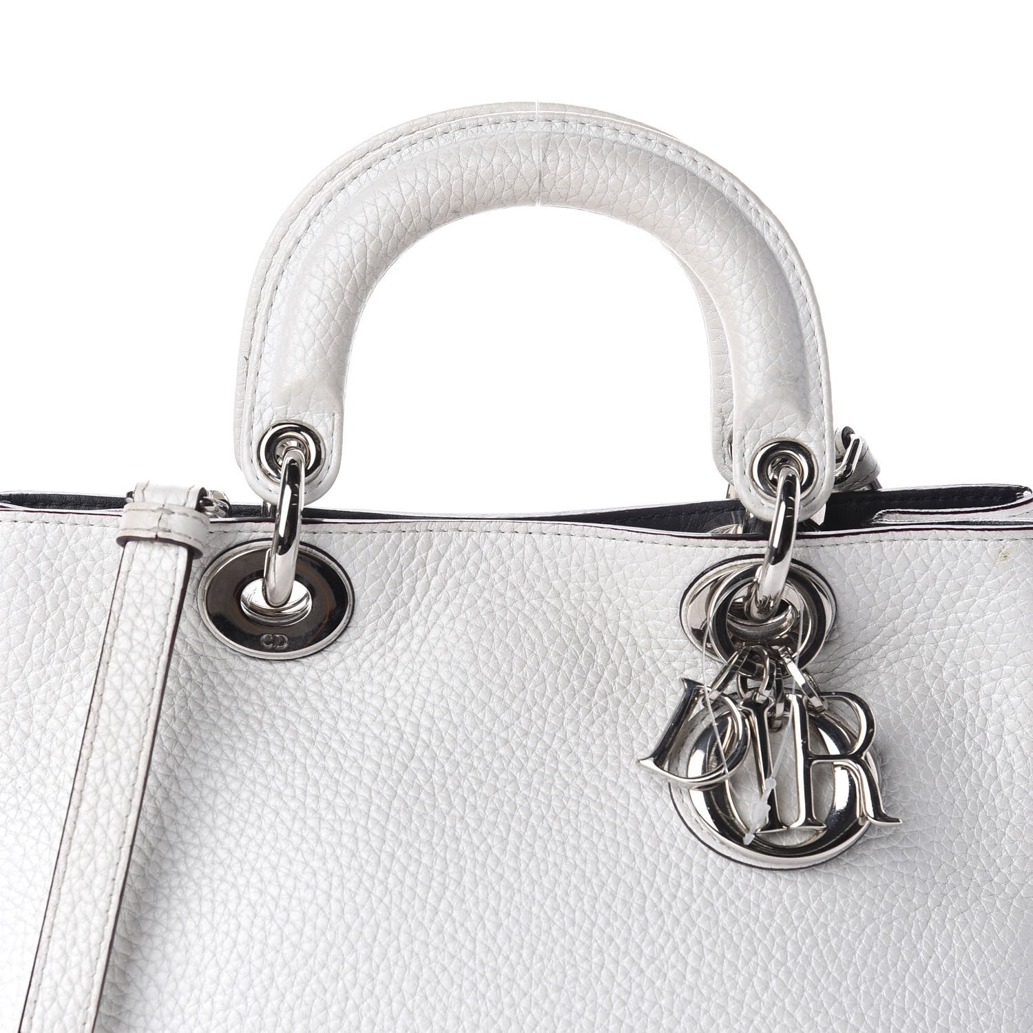 Christian Dior Bullcalf Mini Diorissimo Tote White 10 of 10