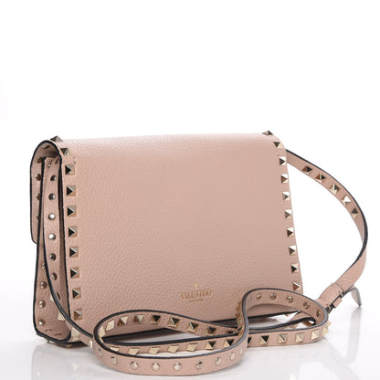 Valentino Garavani Pebbled Calfskin Medium Rockstud Flip Lock Crossbody Bag Poudre 3 of 7