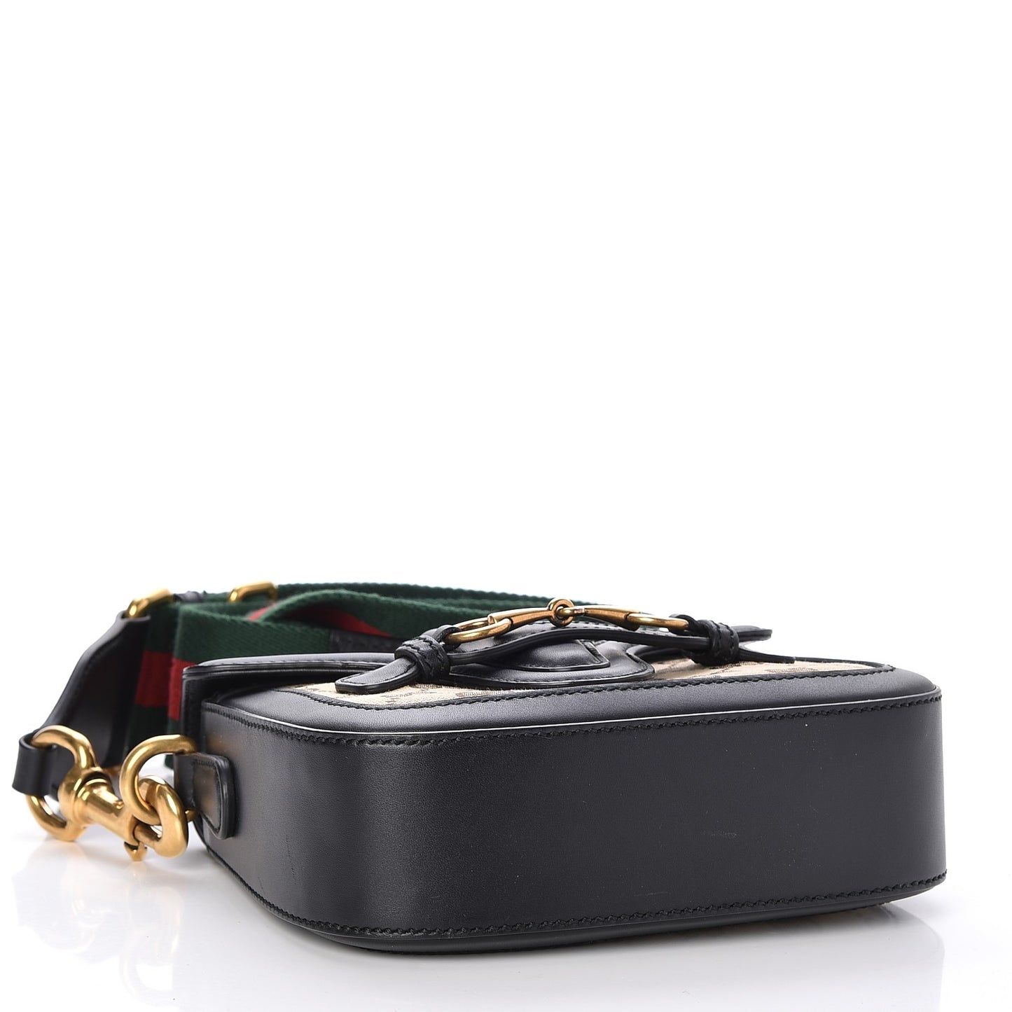 Monogram Small Lady Web Shoulder Bag Beige Black