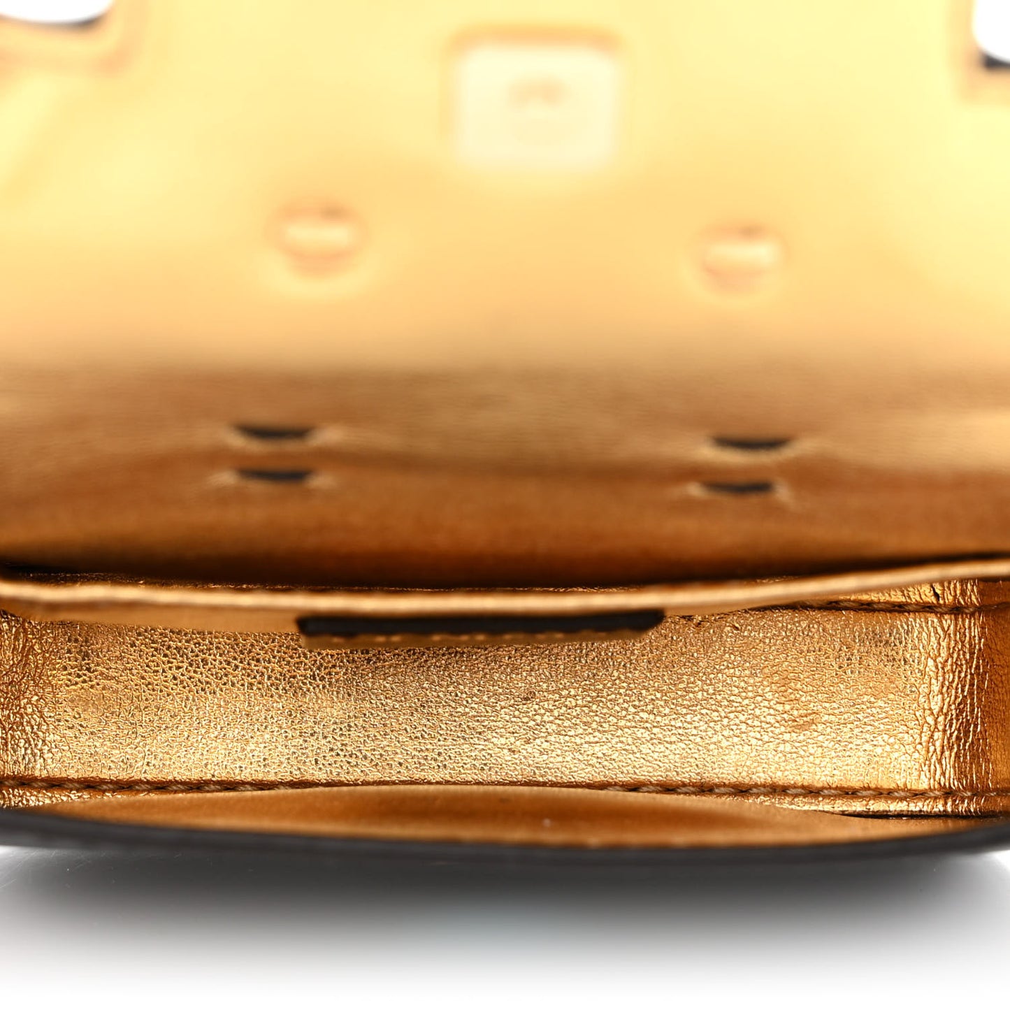 X VERSACE Vitello Seta Fendace Studded Nano Brooch Baguette Black