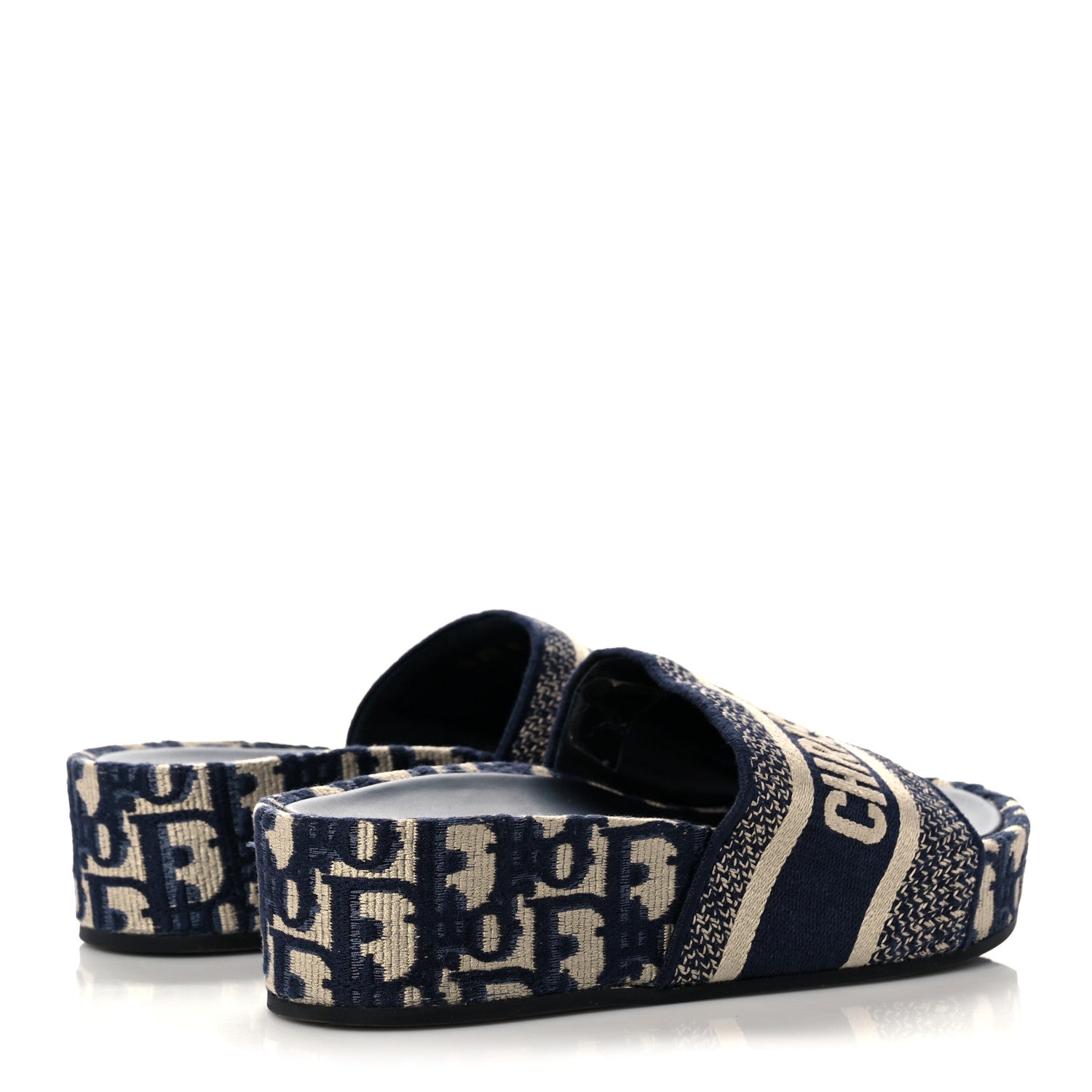 Christian Dior Oblique D-Way Platform Slide Sandals 36 Deep Blue 4 of 9