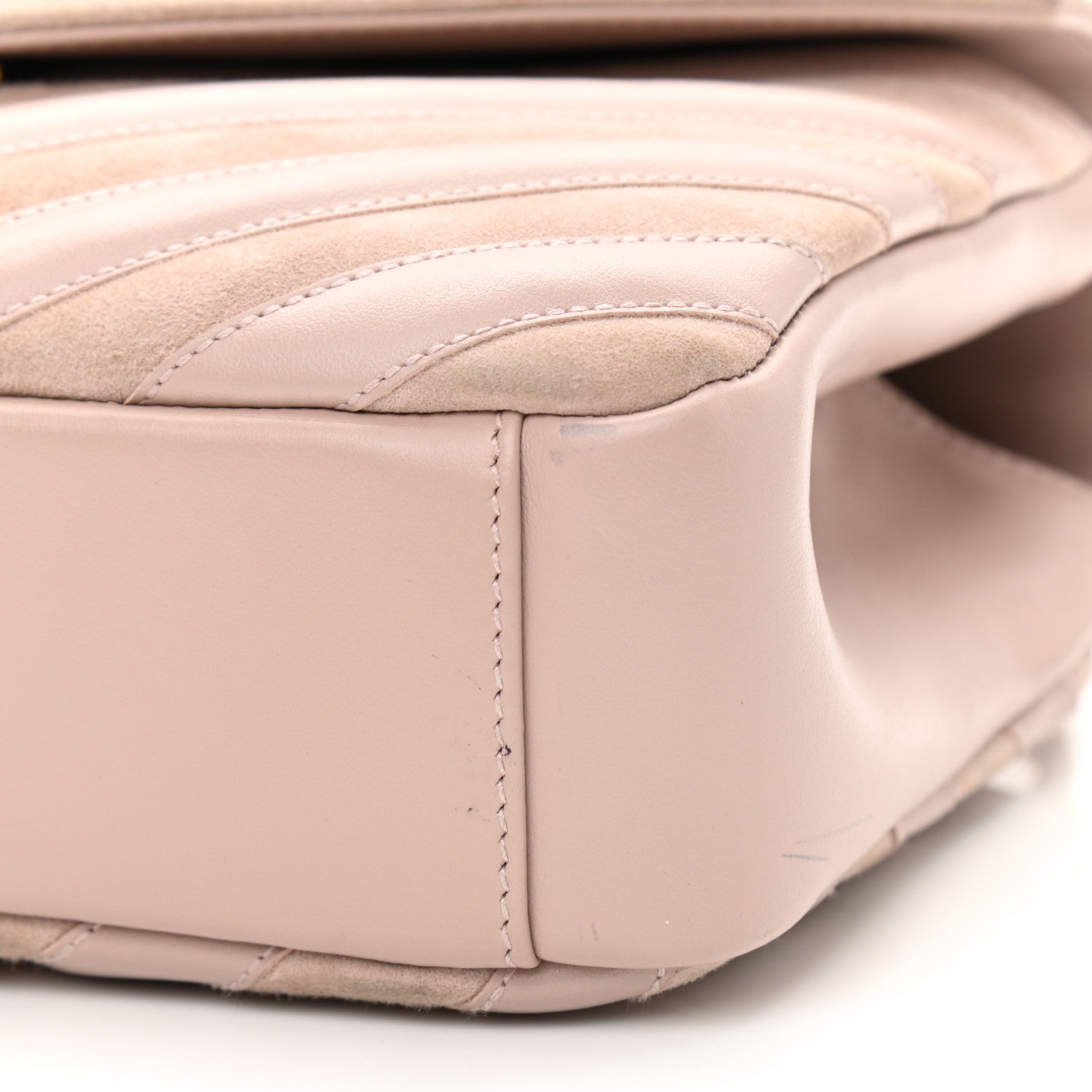 Saint Laurent Calfskin Suede Matelasse Chevron Medium Monogram College Bag Rose Poudre 11 of 15