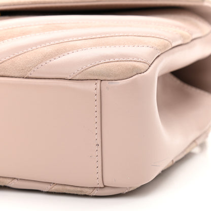 Saint Laurent Calfskin Suede Matelasse Chevron Medium Monogram College Bag Rose Poudre 11 of 15
