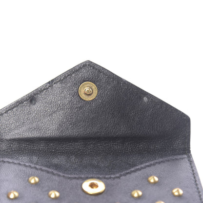 Alexander McQueen Calfskin Studded Skull Envelope Card Holder Black 6 of 10